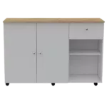 Sayville 2-Drawer 2-Shelf Kitchen Island White and Pine