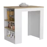 Highlands Kitchen Island with Storage Base in Black and Ibiza Marble