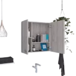 Light Grey Crawford 4-Shelf Medicine Cabinet
