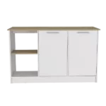 Lindenhurst 2-Shelf Kitchen Island Light Oak and White