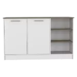 Beacon Falls 3-Shelf Rectangle Kitchen Island White and Dark Brown