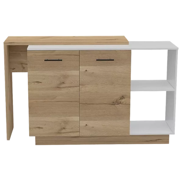 Chesterfield 2-Shelf 1-Drawer 3-Division Kitchen Island White
