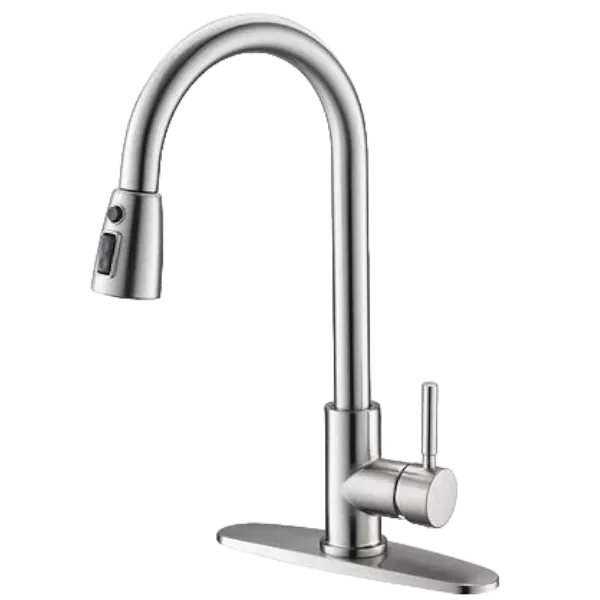 Single Handle Pull-Down Sprayer Kitchen Sink Faucet in Brushed Nickel