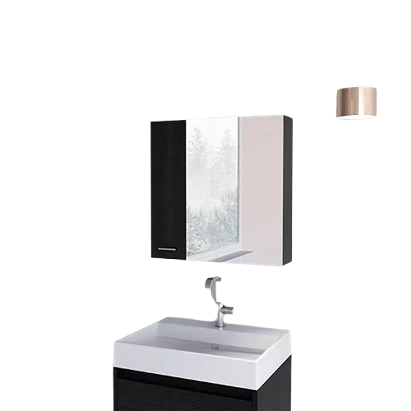 Sines Medicine Cabinet with Four Internal Shelves and Double Door -Black
