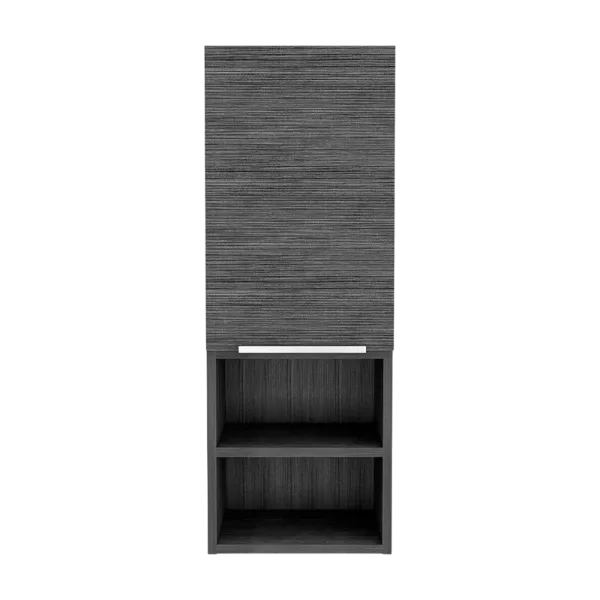 Mila Bathroom Cabinet, Two Interior  Shelves, Two External Shelves, Single Door Cabinet -Smokey Oak