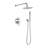 Round Shape Bathroom Shower System in Brushed Nickel with Hand Shower