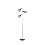 65 in. Adjustable Cage Shade Industrial Farmhouse Metal Floor Lamp in Black