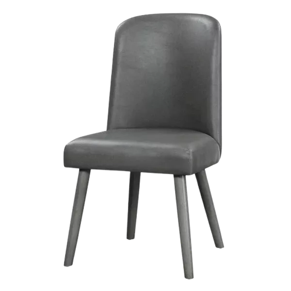 Waylon Side Chair (Set-2), Gray PU & Gray Oak (2Pc/1Ctn) 72202