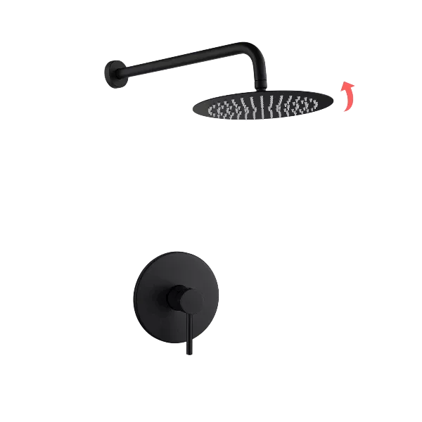 Complete Shower System With Rough-In Valve in Matte Black