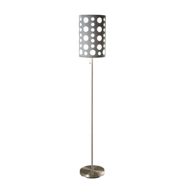 58 in. Attwell Arched Metal Floor Lamp in Gold