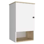 Medicine Cabinet Porto, Two Internal Shelves, Light Oak / White Finish