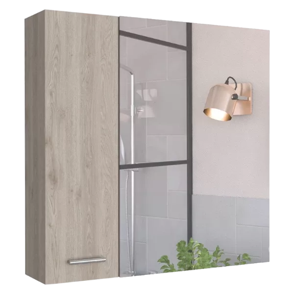 Medicine Cabinet Prague, Four Internal Shelves, Double Door, Light Gray Finish
