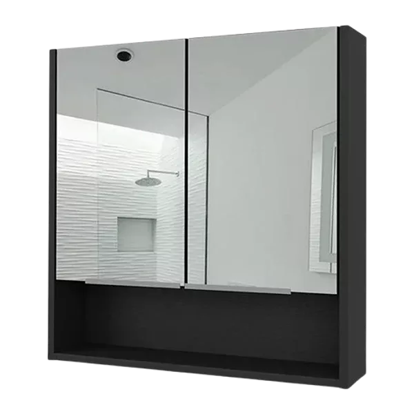 Medicine Cabinet with Mirror  Lexington,Three Internal Shelves, Black Wengue Finish