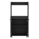 Kitchen Cart Totti, Double Door Cabinet, One Open Shelf, Two Interior Shelves, Black Wengue Finish