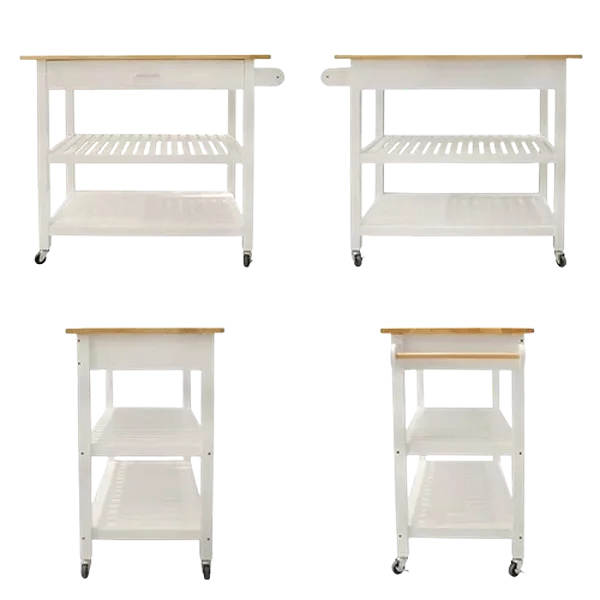 Kitchen Island & Kitchen Cart, Mobile Kitchen Island with Two Lockable Wheels, Simple Design to Display Foods and Utensil Clearly, One Big Drawer Keeps Kitchen Ware from Dust.