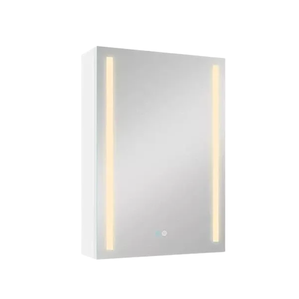 30x20 inch LED Surface Mounted Cabinets With Lighted Mirror  White Left Open