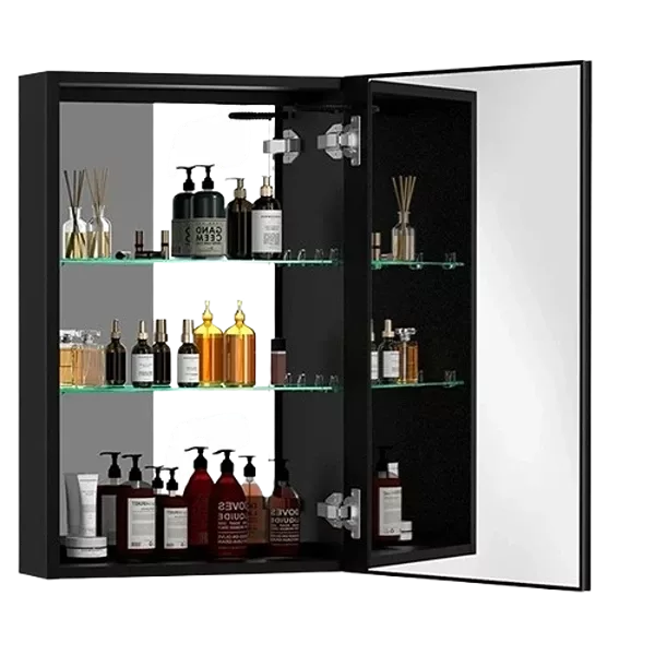 30x20 inch Black LED Bathroom Medicine Cabinets Surface Mounted