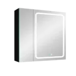 30x30 Inch LED Dimmer black Surface Mount Double Door Lighted Medicine Cabinet for Bathroom with Mirror Defogging