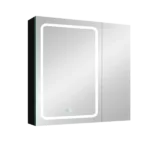 30x30 Inch LED Dimmer black Surface Mount Double Door Lighted Medicine Cabinet for Bathroom with Mirror Defogging