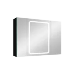 40x30 Inch LED Dimmer black Surface Mount Double Door Lighted Medicine Cabinet for Bathroom with Mirror Defogging