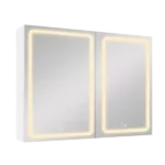 40x30 Inch LED Dimmer white Surface Mount Double Door Lighted Medicine Cabinet for Bathroom with Mirror Defogging
