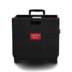 Multi-Function Folding Two-Wheeled Tool Box , Portable, Lightweight, and Adjustable Handle in Black