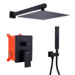 Eco-Friendly Matte Black Rainfall Bathroom Shower System