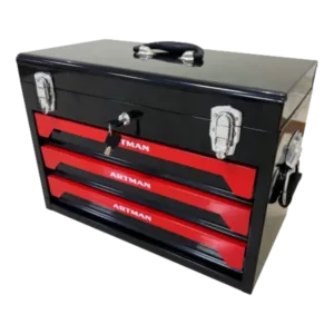 3 Drawers Tool Box with Tool Set in Black and Red