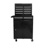 Detachable 5 Drawer Tool Chest with Bottom Cabinet and One Adjustable Shelf in Black