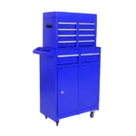 Detachable 5 Drawer Tool Chest with Bottom Cabinet and One Adjustable Shelf in Blue