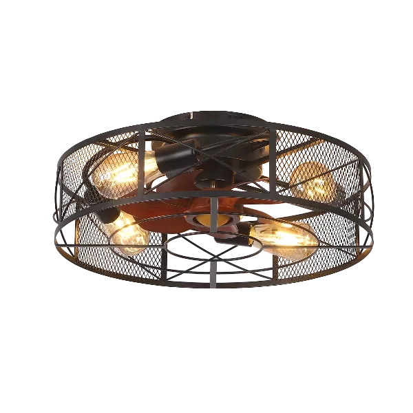 18 in. Indoor Black Modern Industrial Style 4-Light Ceiling Fan with Light Kit and Remote
