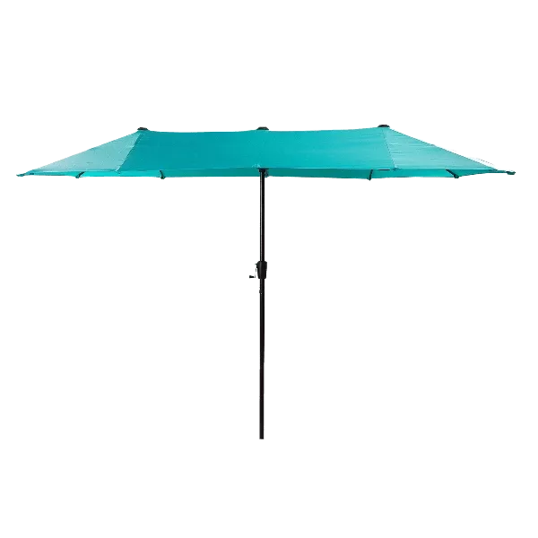 Outdoor Patio 13 ft. Width x 6.5 ft. Length Rectangular Market Umbrella in Teal Color