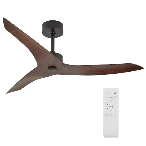 52" Outdoor Ceiling Fan Without Light with Remote Control ,3 ABS Blades Farmhouse Ceiling Fan 6-speed Reversible DC Motor Modern Ceiling Fan for Living Room, Bedroom, Kitchen