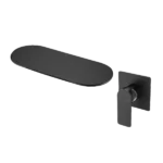 Single Handle Waterfall Wall Mounted Bathroom Faucet in Black Color