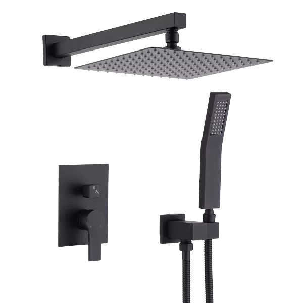 10 Inch High Pressure Shower Head And Handheld Shower in Matte Black