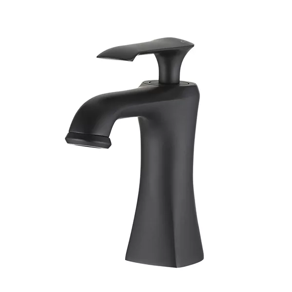 Single Handle Contemporary Bathroom Vanity Basin Sink Faucet in Matte Black