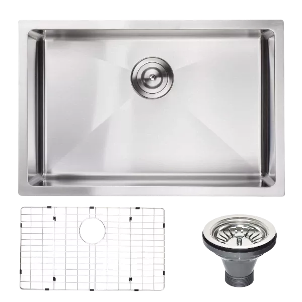 27" L X 18" W Undermount Kitchen Sink With Sink Grid