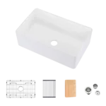 Fireclay 33" L X 20" W Workstation Farmhouse Kitchen Sink With Accessories