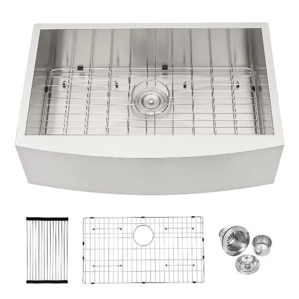 33 Farmhouse Sink - 33 Inch Kitchen Sink Stainless Steel 18 gauge Apron Front Kitchen Sink