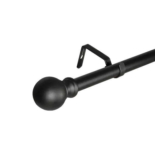 Window Single Curtain Rod- Adjustable sizes: 48"-88",Black