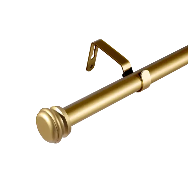 Window Single Curtain Rod- Adjustable sizes: 88"-132", Gold