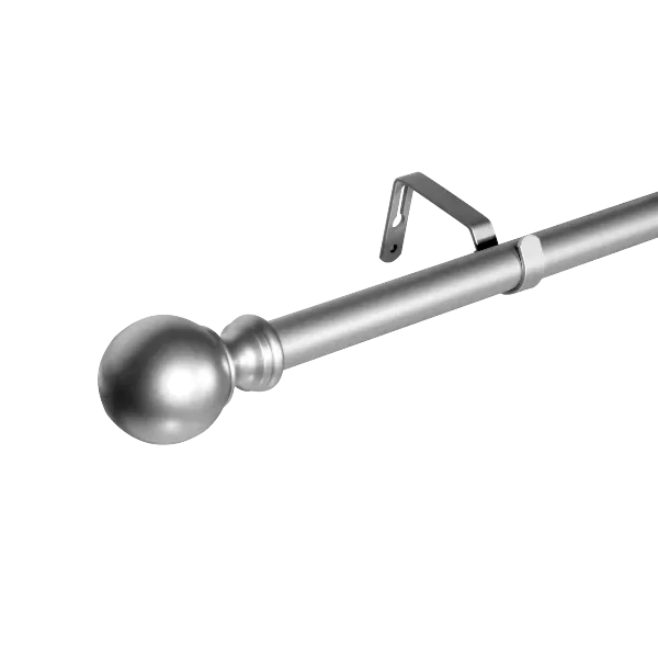 Window Single Curtain Rod- Adjustable sizes: 28"-48", Silver