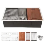 Single Bowl Undermount Workstation Kitchen Sink - 28"x19"x 10" Inch 16 Gauge Stainless Steel Deep Sink