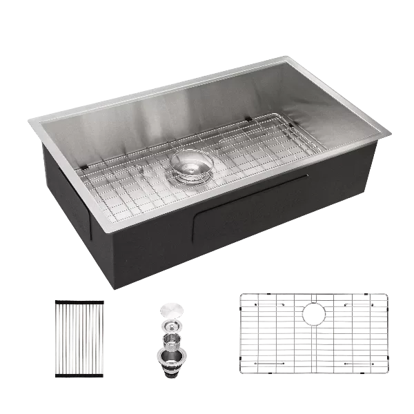 33 Inch Undermount Sink - 33"x19"x9" Undermount Stainless Steel Kitchen Sink 18 Gauge 9 Inch Deep Single Bowl Kitchen Sink Basin