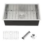 Undermount Kitchen Sink - 32"x19" Stainless Steel 16 Gauge Deep Single Bowl Sinks