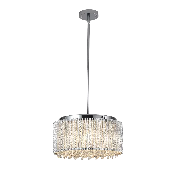 15.7 in. Modern Home Decor Hanging Light Fixture 7-Light Chrome Chandelier with Crystal Shade for Kitchen Island