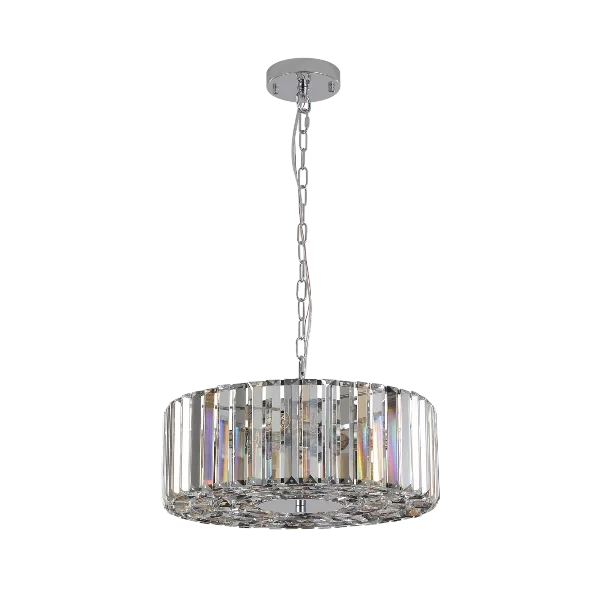 Light Pro 4 light Silver Round Rustic Linear Chandelier for Living-Room with no bulbs included