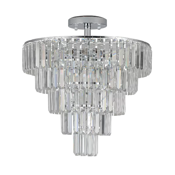 Bocca Collection 10-Light Chrome Crystal Chandelier with no Bulbs Included For Indoor