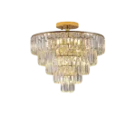 10-Light Gold Crystal Chandeliers Lighting for Living Room Hotel, No Bulbs.