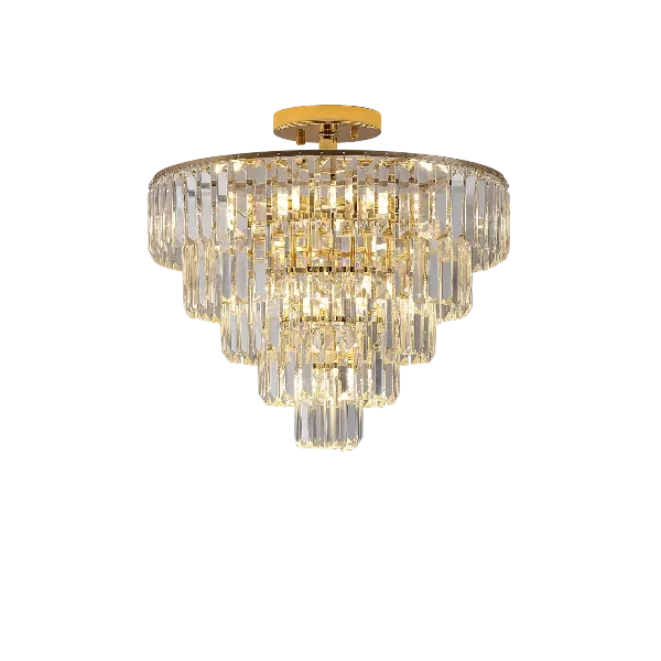 10-Light Gold Crystal Chandeliers Lighting for Living Room Hotel, No Bulbs.